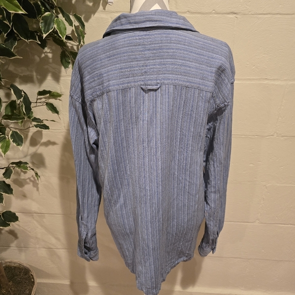 Geoffrey Beene Shoreline Blue Casual Shirt Notched Collar Long Sleeve Size L. - Picture 4 of 10